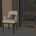 Modern Dining Chairs With Beige Light Brown Upholstery Armrests Wooden Legs In Modern Interior Space
