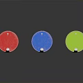 Colorful Oil Drums With Red Blue Green Hues White Stripes And Black Triangle Symbols