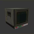 Vintage Computer Monitor With Retro CRT Screen And Worn Classic Exterior Design