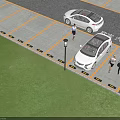 White Opel Car Parked In Parking Lot With People Walking Nearby