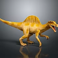 Realistic Yellow Spinosaurus Dinosaur Model With Sail Back In Standing Pose