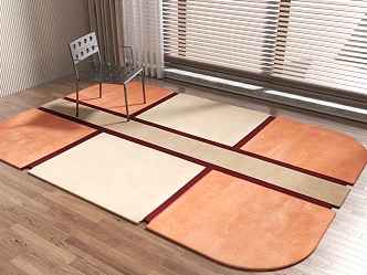 Modern shaped geometric pattern carpet 3d model