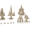 City Building Complex Models With Various Tower Structures And Architectural Designs 3d model