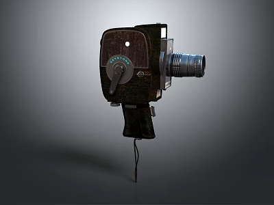 Vintage Film Movie Camera Classic Retro Design Old Photography Equipment With Mechanical Parts 3d model