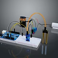 Electronic Experiment Setup With Breadboard Arduino Board Wires Components And Buzzer 3d model