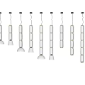 Modern Transparent Glass Pendant Lights With Layered Cylindrical Design And Sleek Illuminated Hanging Structure