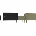 Modern Chest of Drawers in Black and Light Green With Sleek Design And Metal Handles