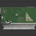 Green Industrial Mechanical Unit With Dual Fans Control Panel And Metal Base