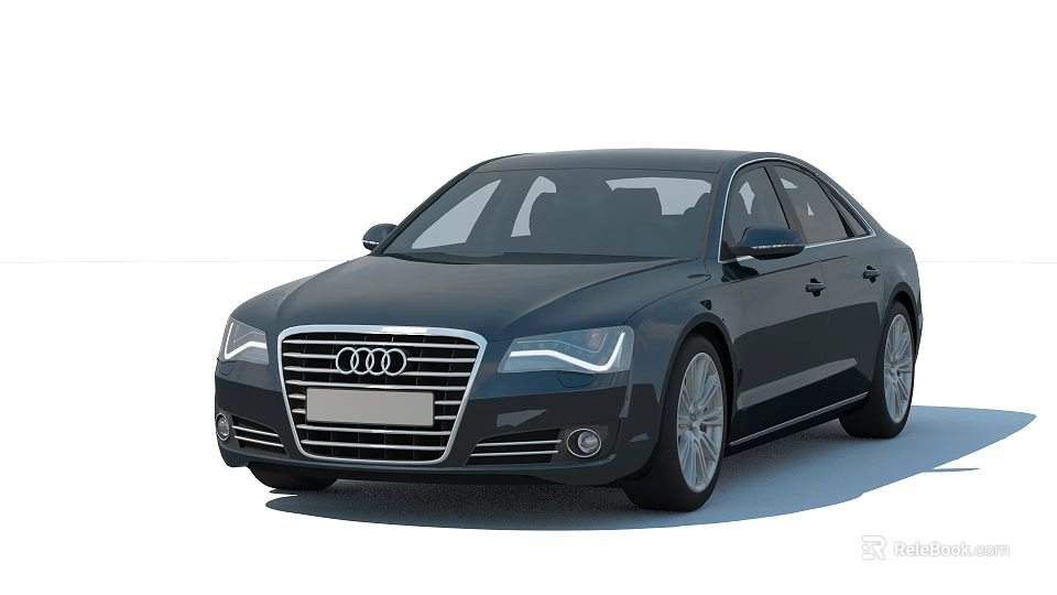 Black Audi Luxury Sedan With Sleek Design Front Grille And Modern Headlights 3d model 
