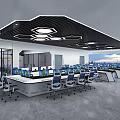 Command Center Multimedia Hall Intelligent Console Industrial Operation Desk High-tech Sense Booth Security Traffic Fire Monitoring Desk Single-link Double-link Three-link Stainless Steel Dispatching Computer Desk 3d model