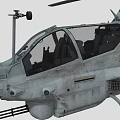 Military Helicopter With Gray Fuselage Twin Rotors And Nose Machine Gun Design