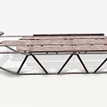 Wooden Slatted Metal Frame Sled Sports Equipment For Outdoor Winter Activities