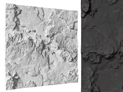 Natural Rough Rock Surface Texture With Detailed Cracks And Patterns 3d model