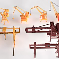 Public Port Facilities Featuring Various Cranes And Heavy Lifting Machinery