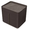 Elegant Modern Bedside Table With Marble Top And Textured Wooden Drawers