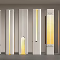 Modern Interior Decorative Columns With Various Design Elements And Gold Accents 3d model