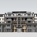 Luxury Modern Multi Story Building Exterior With Landscaped Garden Stone Pathway And Balconies