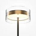 Modern Table Lamp With Transparent Shade Gold Accent Black Pole And Base 3d model