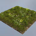 Green Grassland With Colorful Small Flowers Including Yellow White And Pink Blooms