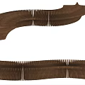 Modern Curved Walnut Outdoor Chair With Striped Structure And Unique Design