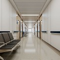 Modern aisle hospital corridor 3d model