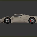 3D Rendered Beige Sports Car With Sleek Design Large Wheels And Transparent Roof