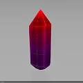 Geometric Crystal Shaped Object With Red Purple Gradient On Dark Background And Reflection 3d model