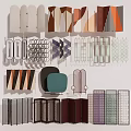 Stylish Room Divider Screens With Various Modern Designs And Geometric Patterns 3d model