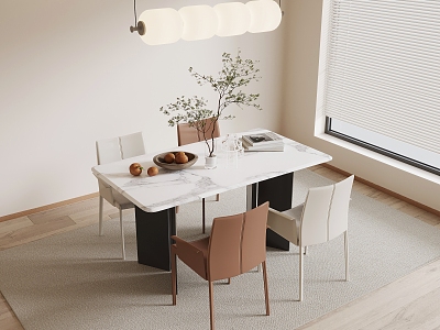 Modern Dining Table and Chair Combination Decorative Chandelier model