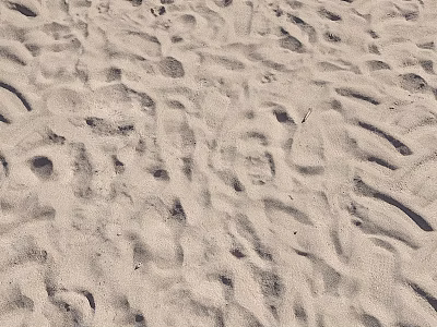 Natural Beach Sand Surface With Multiple Fresh Footprints And Textures 3d model