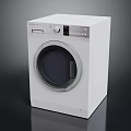 Modern White Front Loading Washing Machine With Digital Display Control Panel 3d model