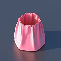 Pink Storage Basket With Ruffled Edge And Hexagonal Base For Home Organizing