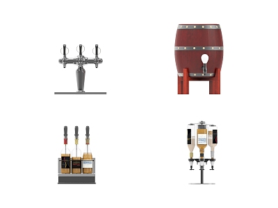 Wine barrel draft beer separator beer machine equipment 3d model