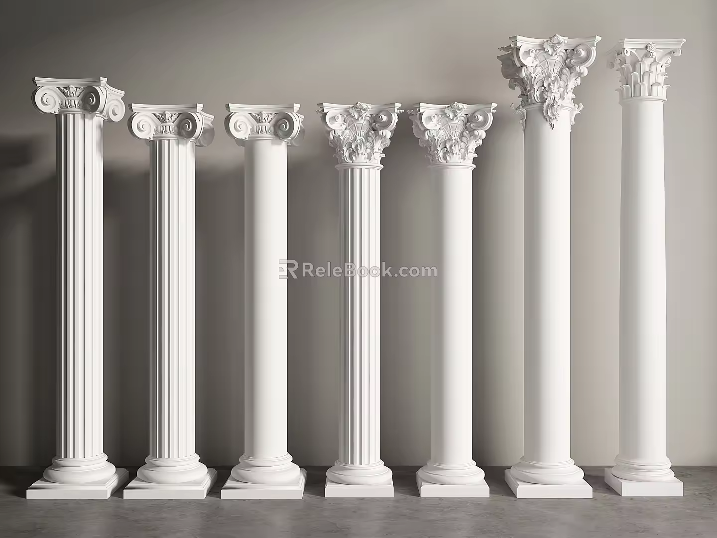 European Roman Column Simple European Roman Column Roman Column Head Column 3d model