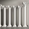 European Roman Column Simple European Roman Column Roman Column Head Column 3d model