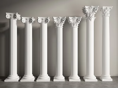 European Roman Column Simple European Roman Column Roman Column Head Column 3d model