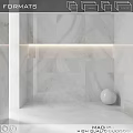 White Marble Wall Tiles With Recessed LED Light In Modern Corner Design