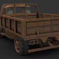 Vintage Rusty Blue Truck Featuring Wooden Cargo Bed And Classic Design