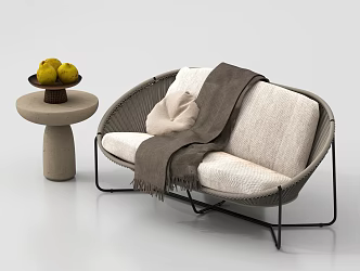 Modern Outdoor Sofa Patio Leisure Sofa Rattan Sofa Leisure Chair 3d model