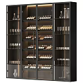 Modern Luxury Wine Cabinet Design With Glassware And Wine Bottles Storage