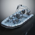 Silver Inflatable Boat With Modern Design Multiple Seats And Console 3d model