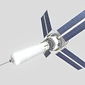 Industrial Satellite Equipment With Solar Panels Cylindrical Body And Antenna Structure