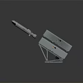 Weapon Launch System Featuring Two Missiles And Metal Launcher Frame Structure 3d model