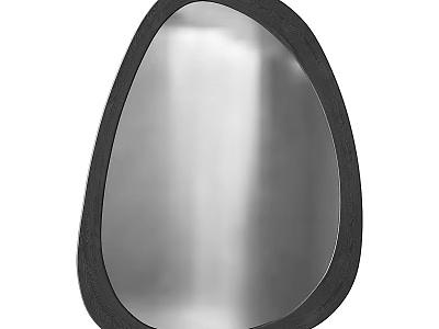Decorative Modern Oval Shaped Mirror With Black Frame For Home Interior 3d model