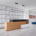Modern Front Desk Company Lobby Company Front Desk Front Desk Front Desk Background Wall Reception Desk Reception Area Company Rest Area 3d model