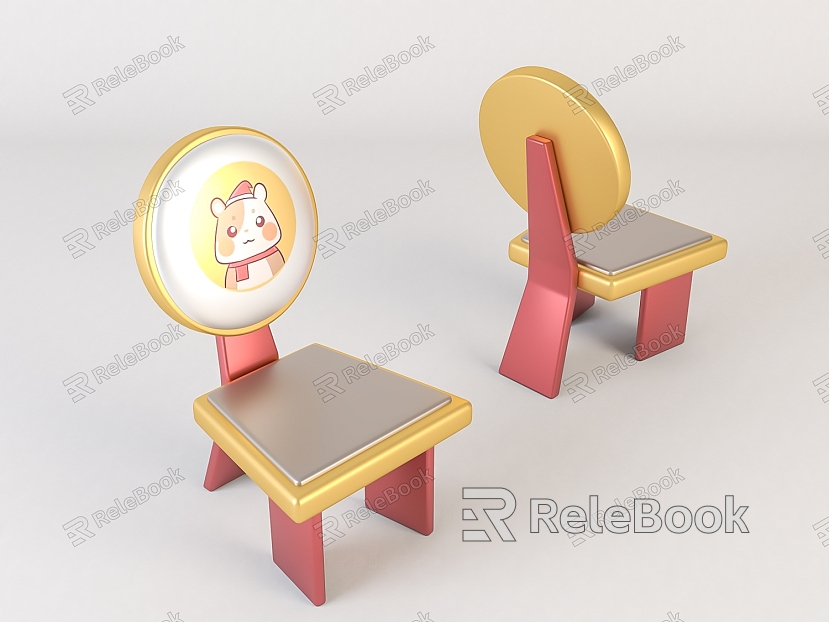 Modern children's chair wooden children's stool model