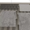 Square Rugs With Diverse Patterns Placed On Wooden Floor In Neutral Tones