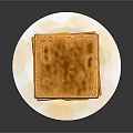 Golden Toasted Cheese Sandwich On White Round Plate