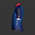 Blue Cycling Jersey With Red Collar And White Giro Logo Design