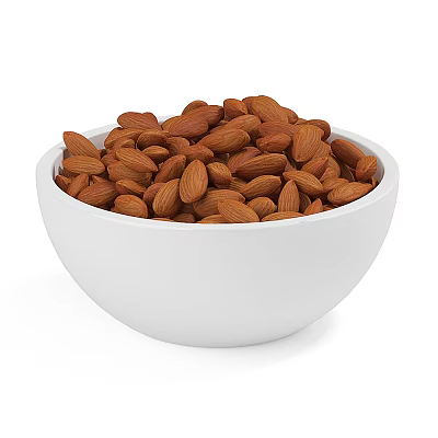 Fresh Almonds Filled in White Ceramic Bowl for Healthy Snack Option 3d model Fresh Almonds Filled in White Ceramic Bowl for Healthy Snack Option 3d model